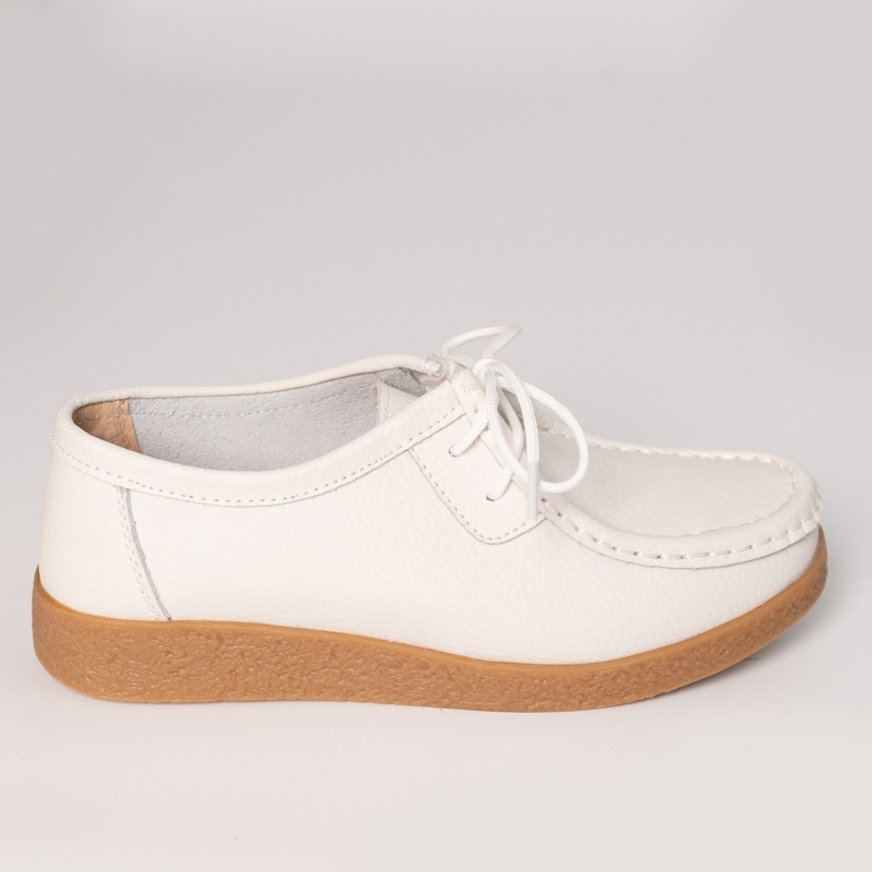 Pantofi dama casual albi piele naturala lucy - poza 4