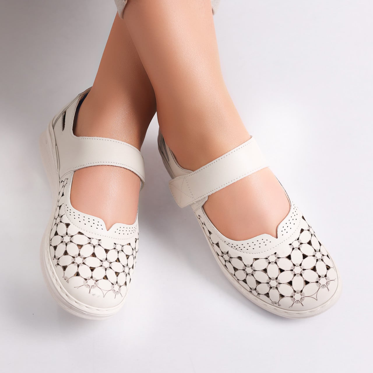 Pantofi dama casual Bej din Piele Ecologica Agali - poza 5