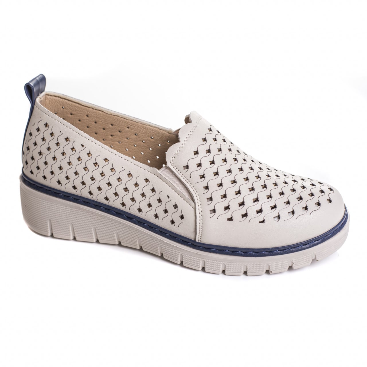 Pantofi dama casual bej din piele ecologica anda - poza 5