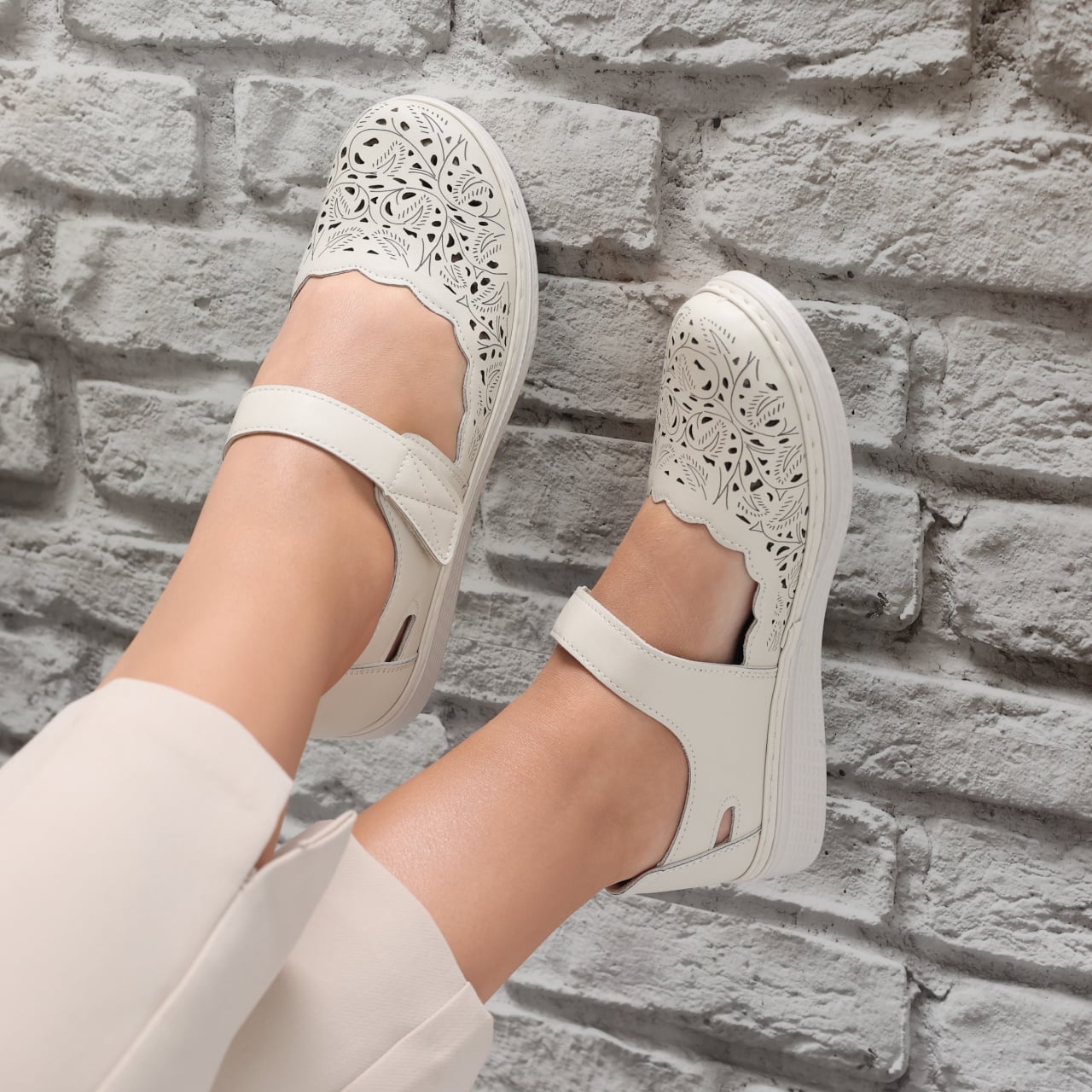 Pantofi dama casual Bej din Piele Ecologica Blaymi - poza 2
