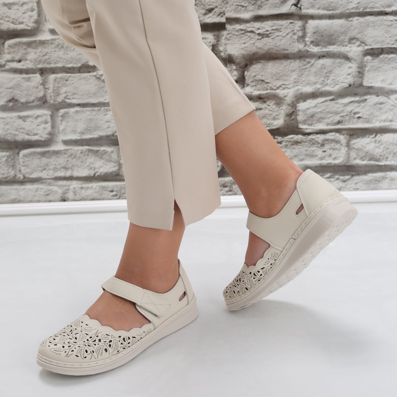 Pantofi dama casual Bej din Piele Ecologica Blaymi - poza 5