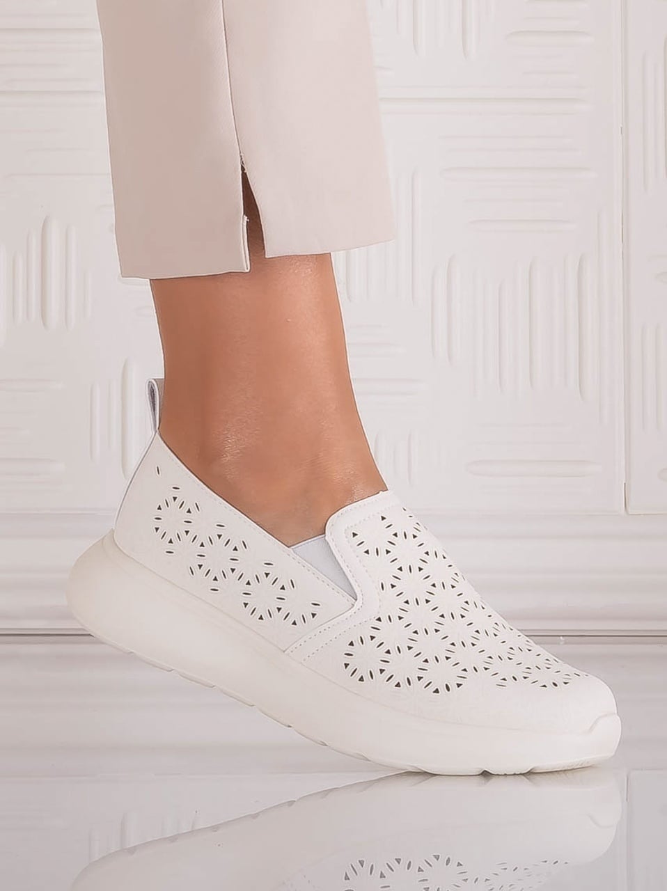 Pantofi dama Casual Bej din Piele Ecologica Irinea - poza 1