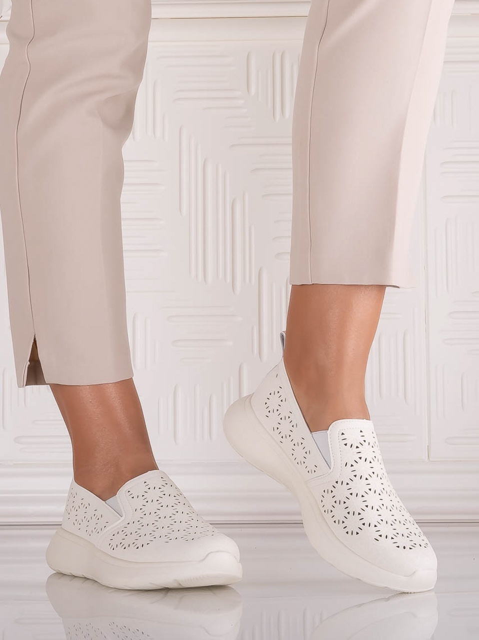 Pantofi dama Casual Bej din Piele Ecologica Irinea - poza 4