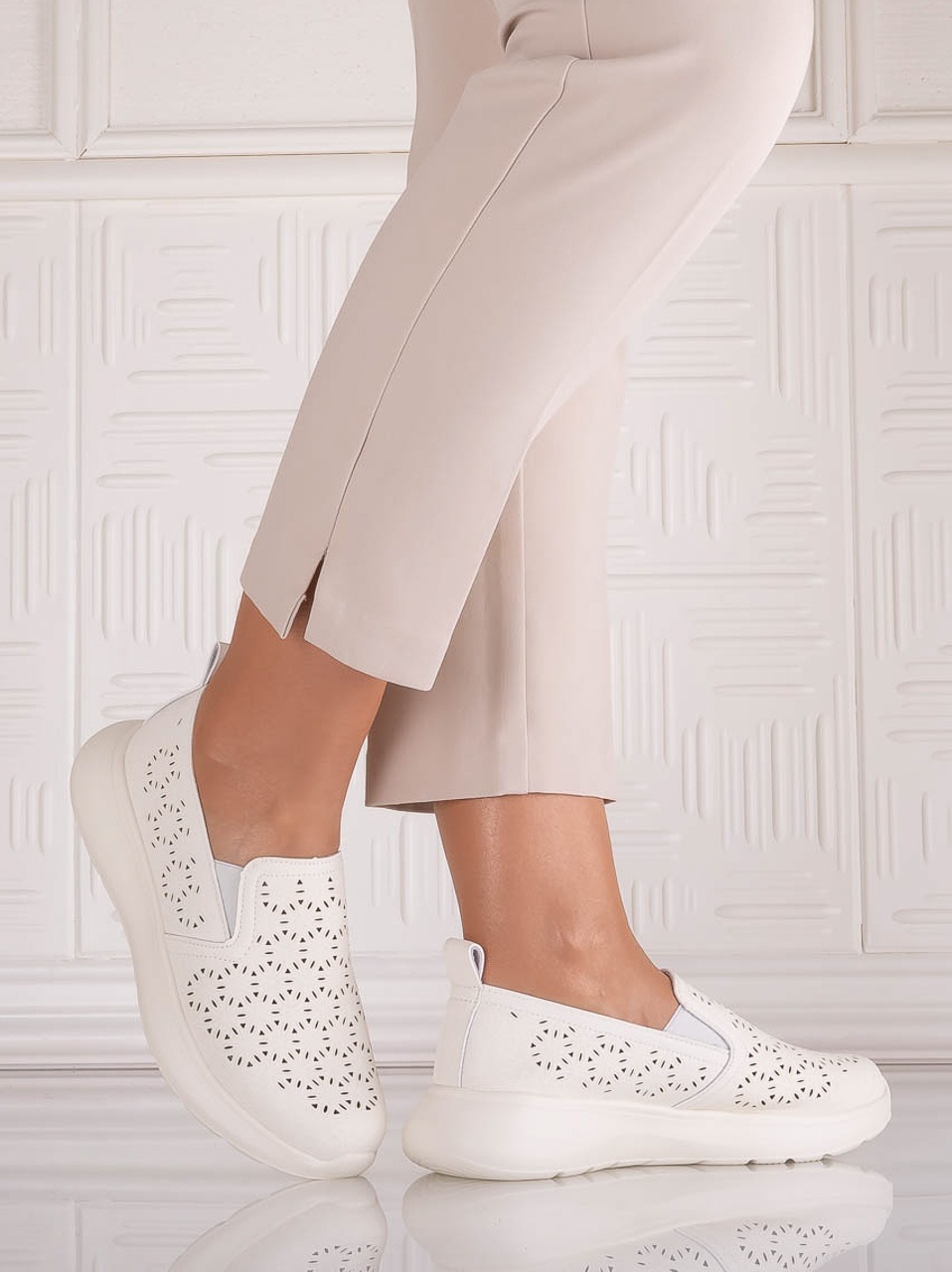 Pantofi dama Casual Bej din Piele Ecologica Irinea - poza 5