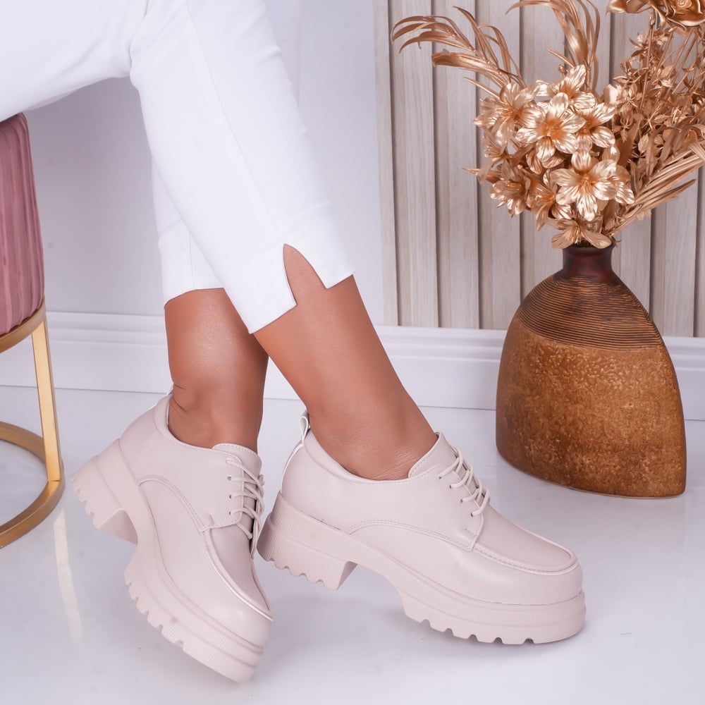 Pantofi dama casual Bej din Piele Ecologica Jola - poza 1