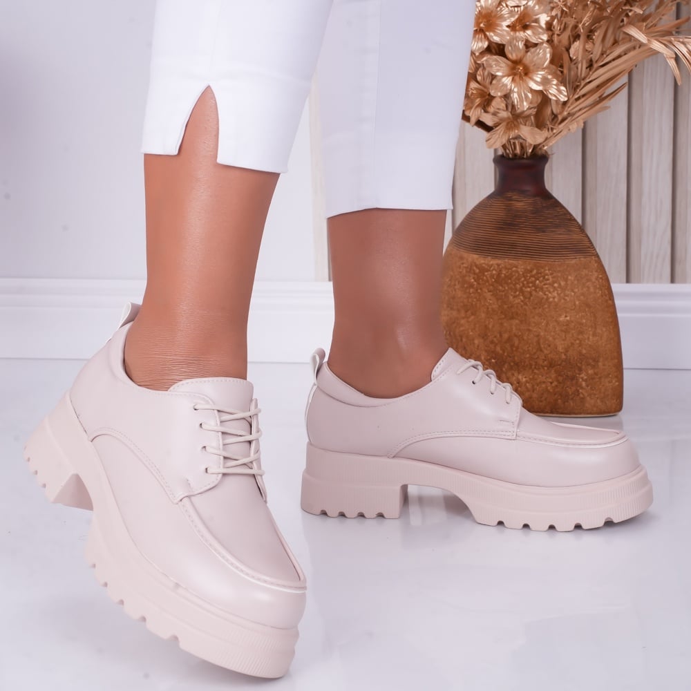 Pantofi dama casual Bej din Piele Ecologica Jola - poza 2