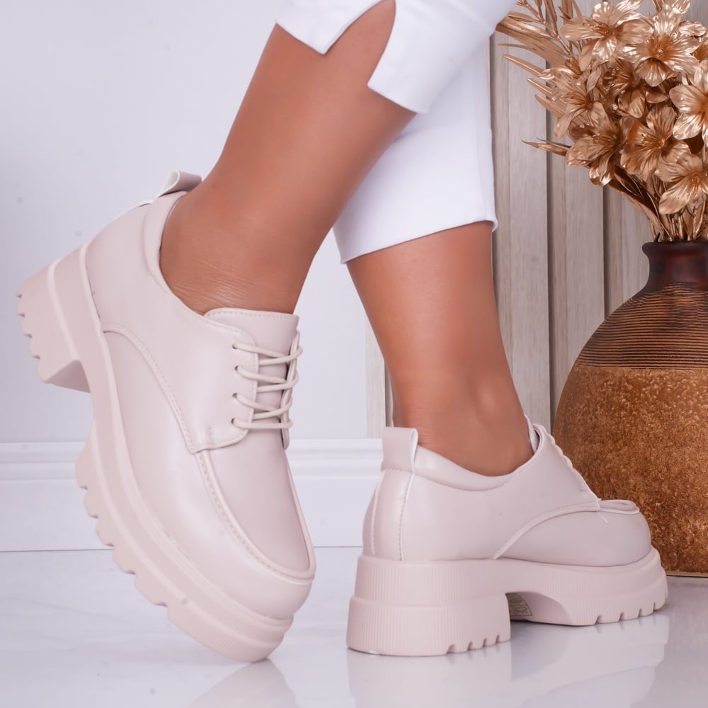 Pantofi dama casual Bej din Piele Ecologica Jola - poza 3