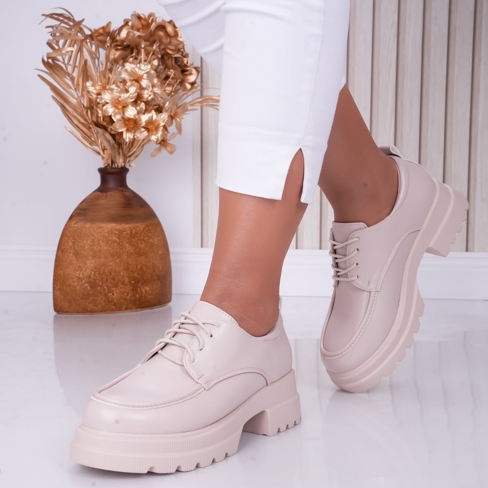 Pantofi dama casual Bej din Piele Ecologica Jola - poza 4