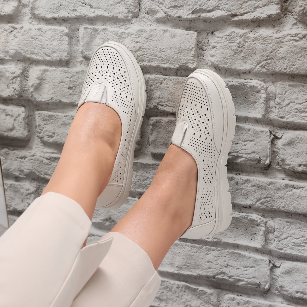 Pantofi dama casual Bej din Piele Ecologica Molica - poza 2