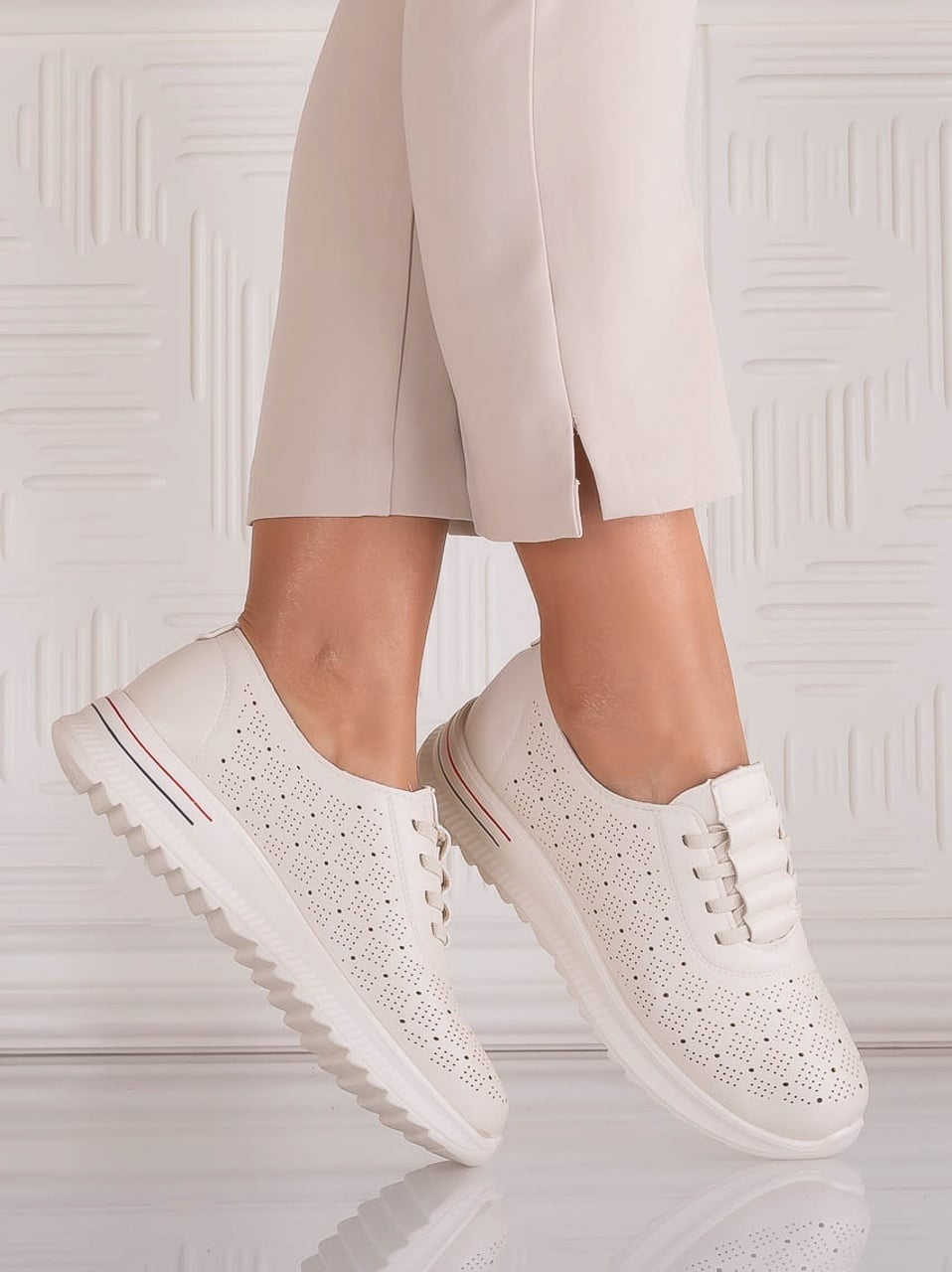 Pantofi dama Casual Bej din Piele Ecologica Noida - poza 2