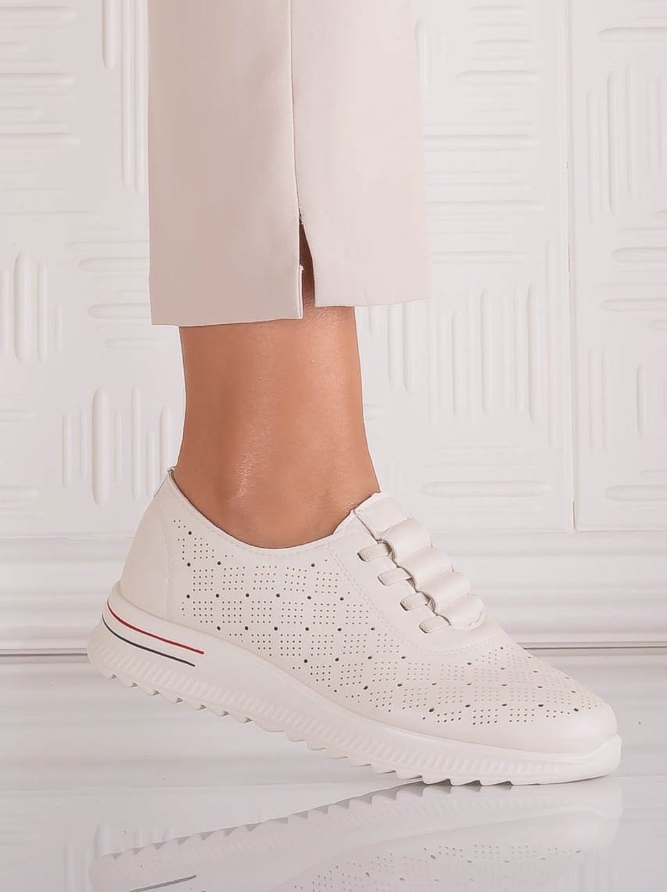 Pantofi dama Casual Bej din Piele Ecologica Noida - poza 3