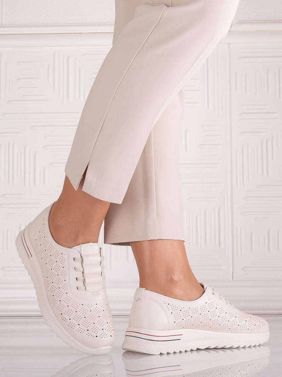 Pantofi dama Casual Bej din Piele Ecologica Noida - poza 4