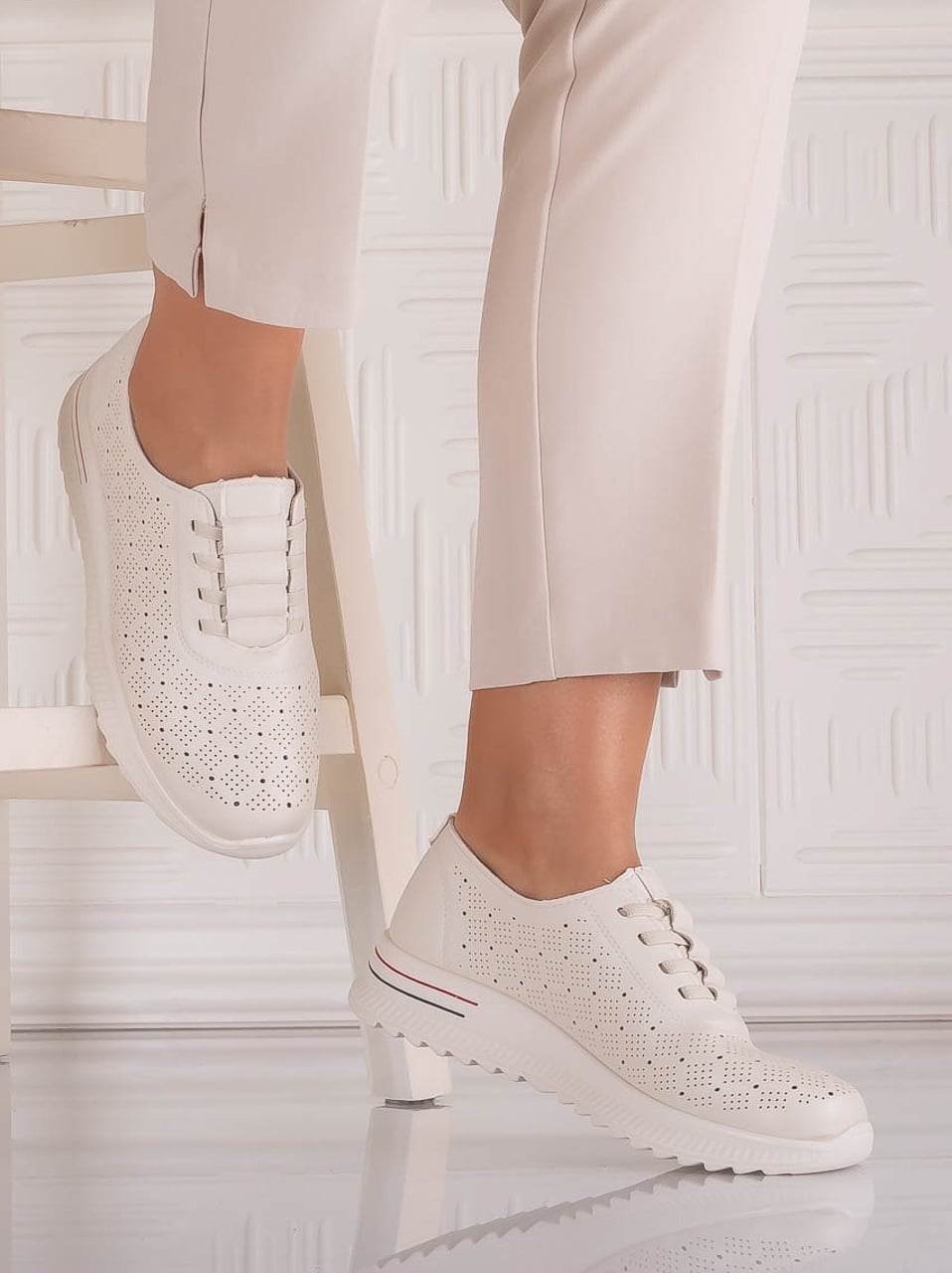 Pantofi dama Casual Bej din Piele Ecologica Noida - poza 5