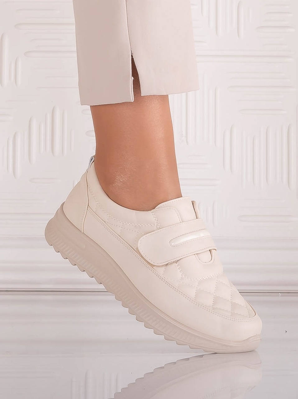 Pantofi dama Casual Bej din Piele Ecologica Osica - poza 3