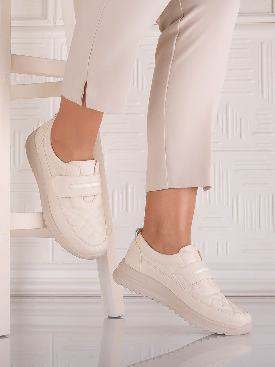 Pantofi dama Casual Bej din Piele Ecologica Osica - poza 4