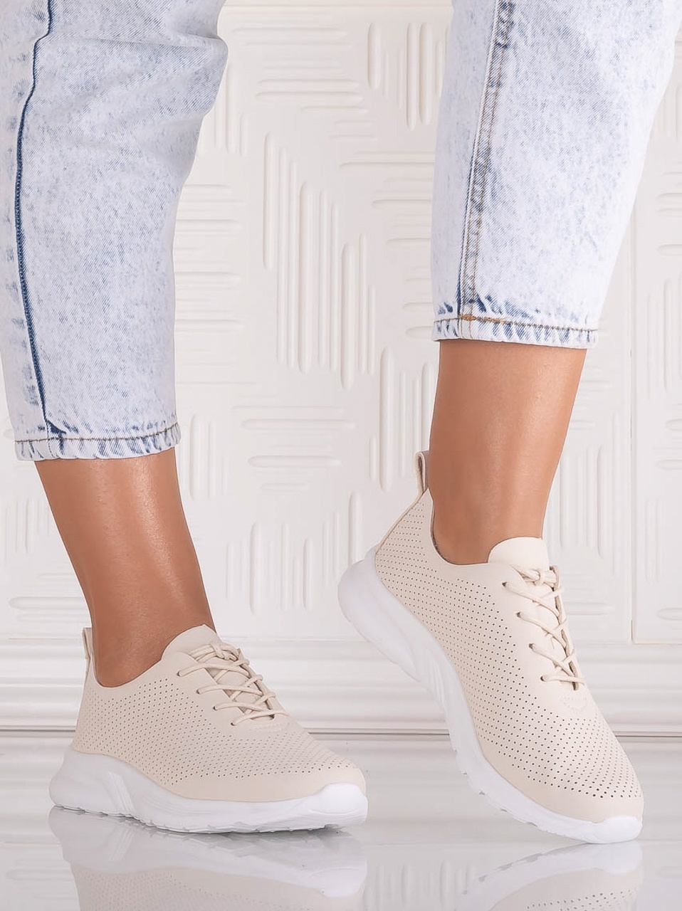 Pantofi dama Casual Bej din Piele Ecologica Rafira - poza 4