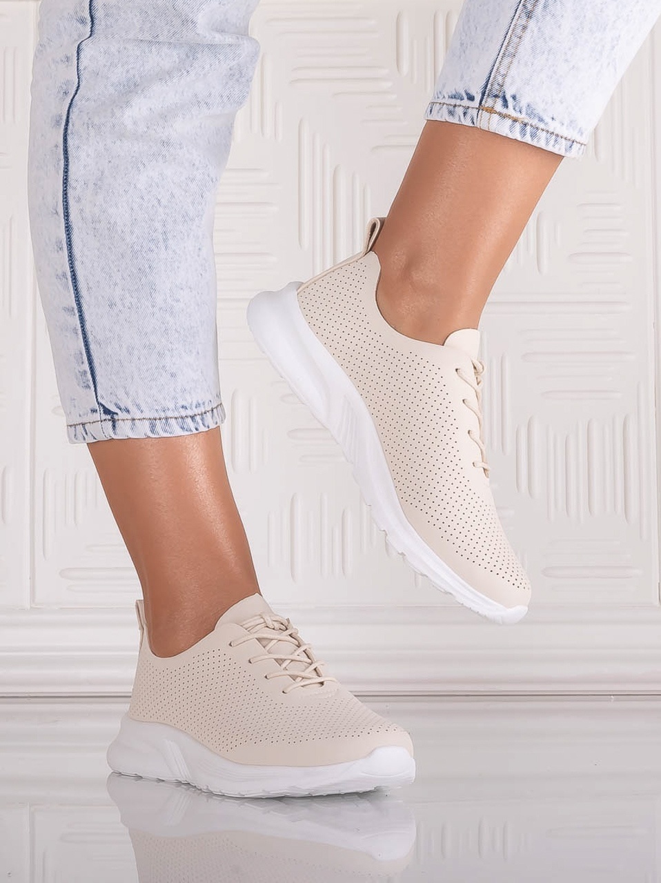 Pantofi dama Casual Bej din Piele Ecologica Rafira - poza 5
