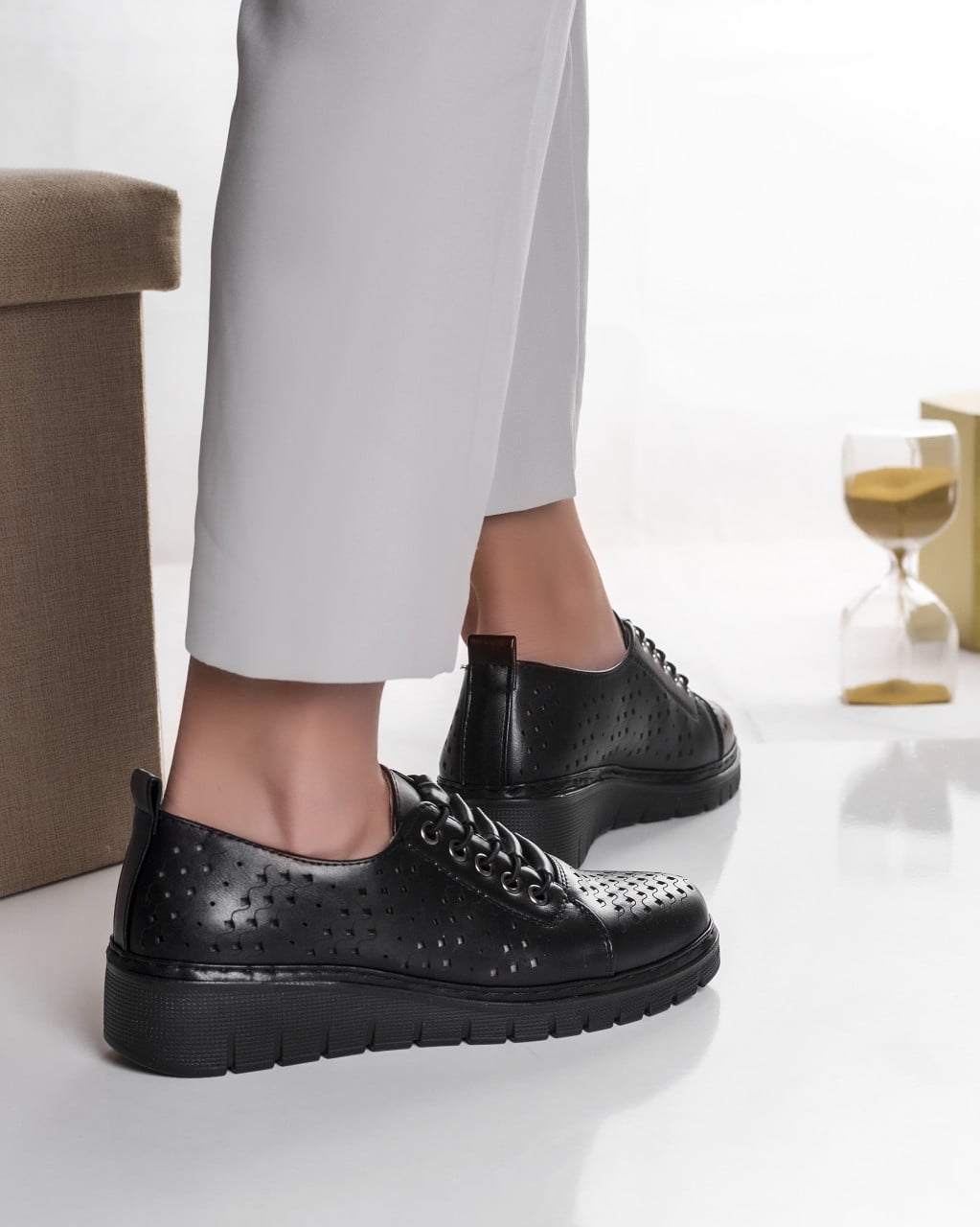 Pantofi dama casual Bej din Piele Ecologica Tusami - poza 2