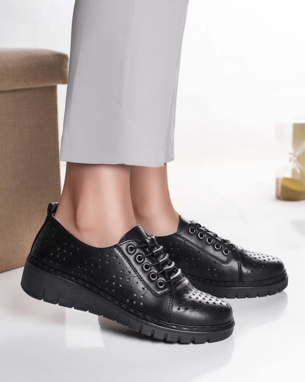 Pantofi dama casual Bej din Piele Ecologica Tusami - poza 3