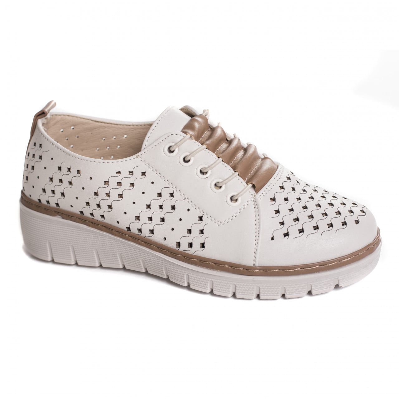Pantofi dama casual Bej din Piele Ecologica Tusami - poza 5