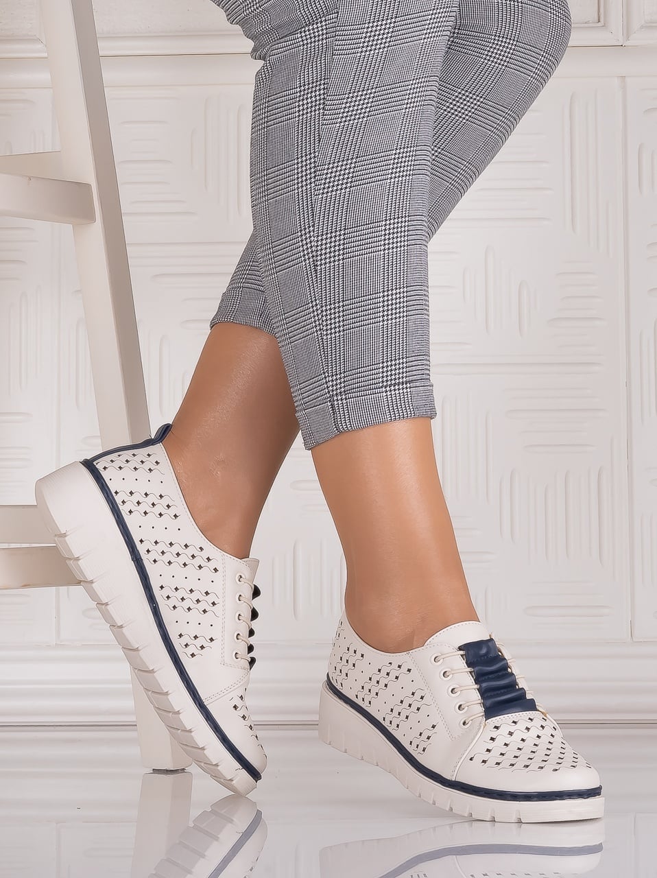 Pantofi dama casual Bej din Piele Ecologica Tusami - poza 1