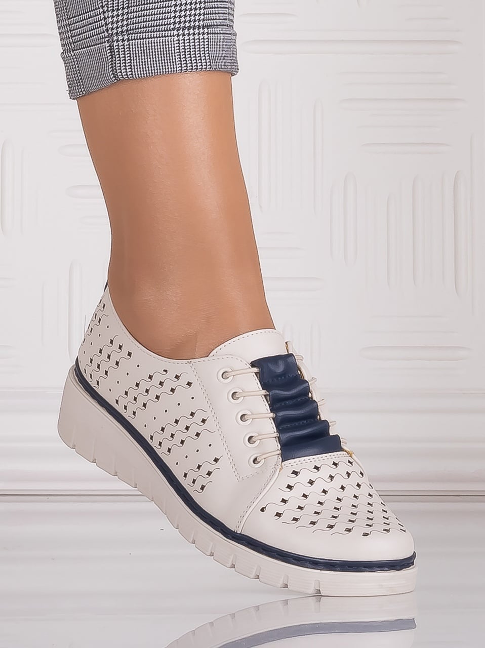Pantofi dama casual Bej din Piele Ecologica Tusami - poza 2