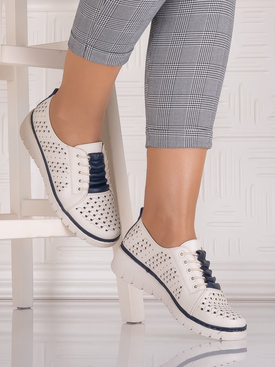 Pantofi dama casual Bej din Piele Ecologica Tusami - poza 3