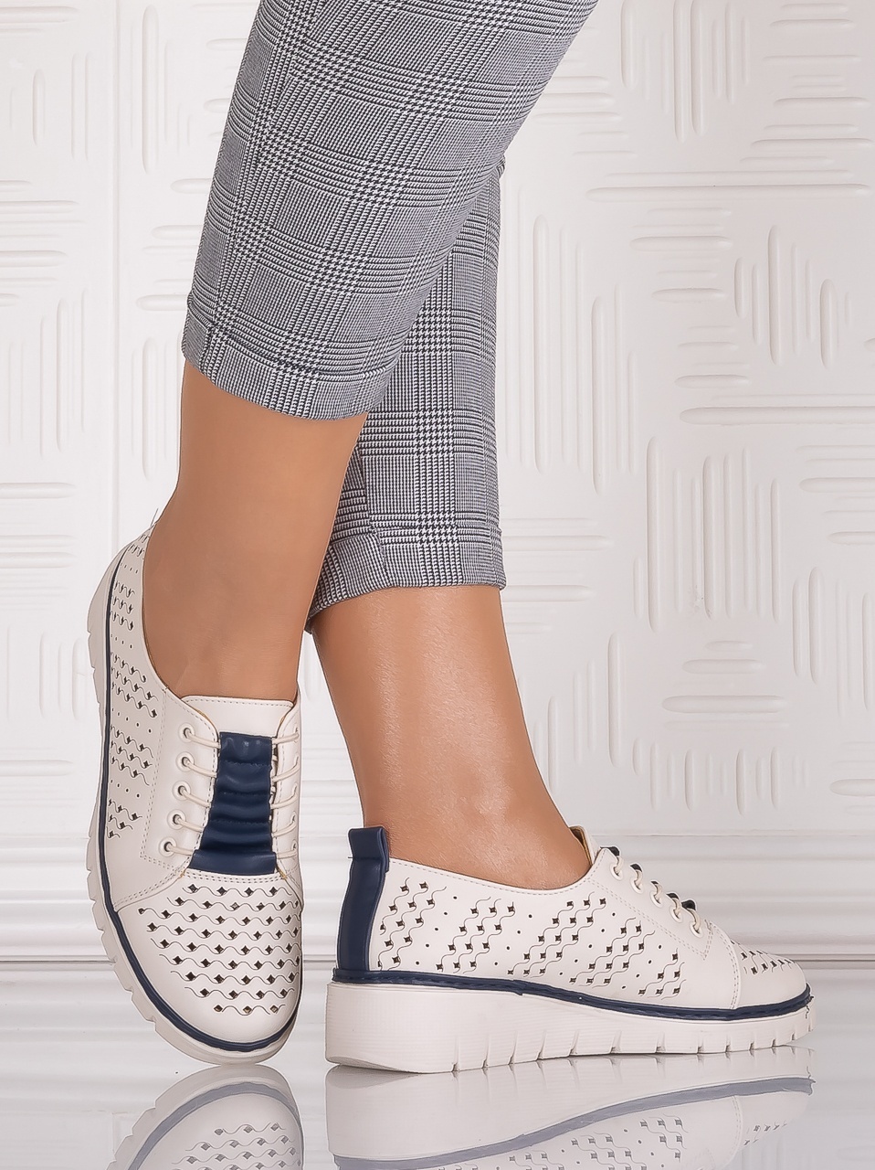 Pantofi dama casual Bej din Piele Ecologica Tusami - poza 5