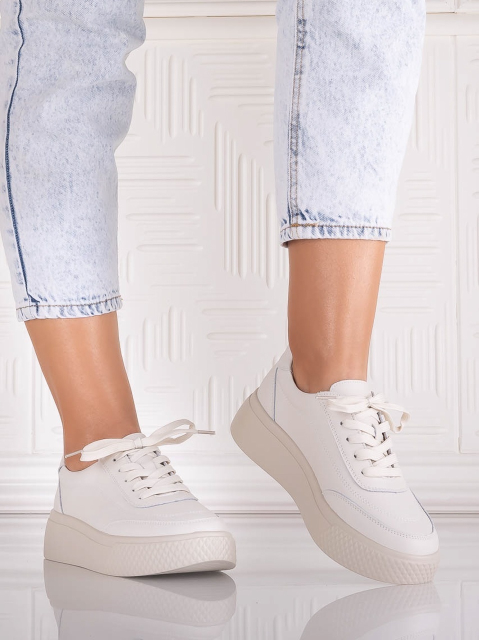 Pantofi dama casual Bej din Piele Naturala Adiza - poza 3