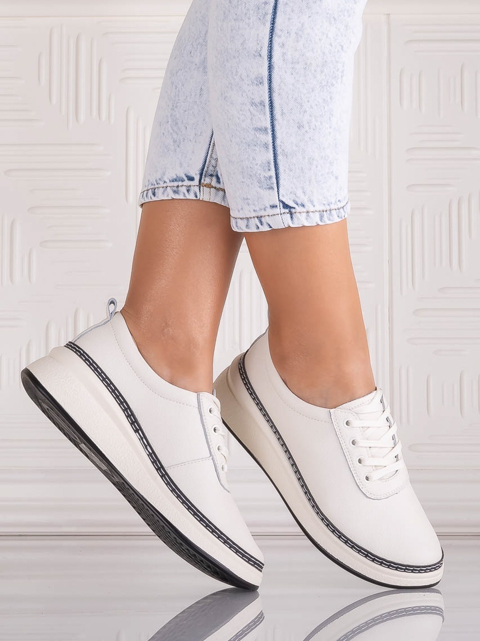 Pantofi dama casual Bej din Piele Naturala Alonsa - poza 3