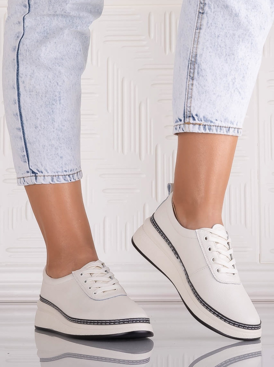 Pantofi dama casual Bej din Piele Naturala Alonsa - poza 5