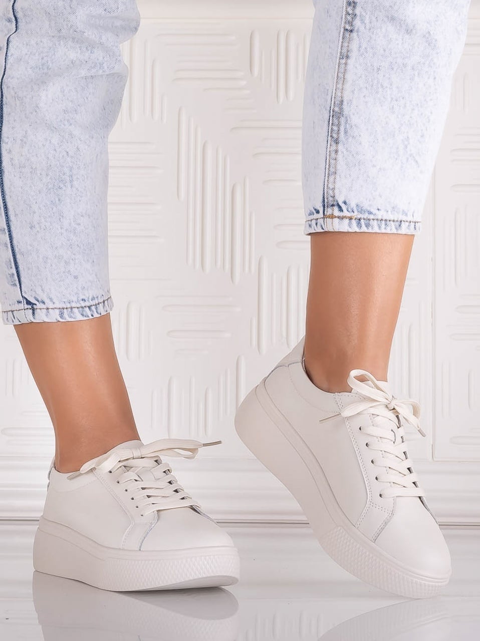 Pantofi dama casual Bej din Piele Naturala Aziva - poza 1