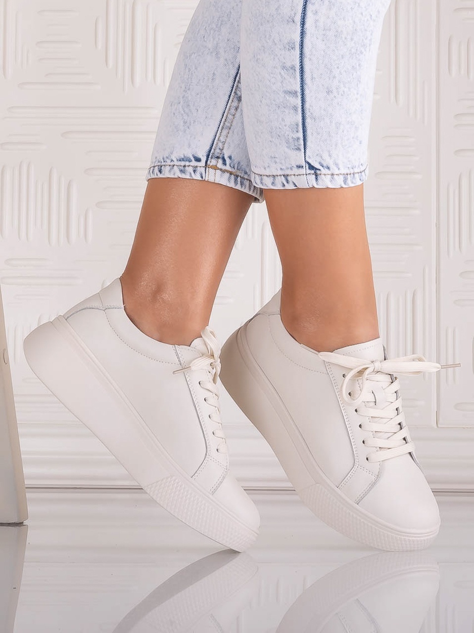Pantofi dama casual Bej din Piele Naturala Aziva - poza 4