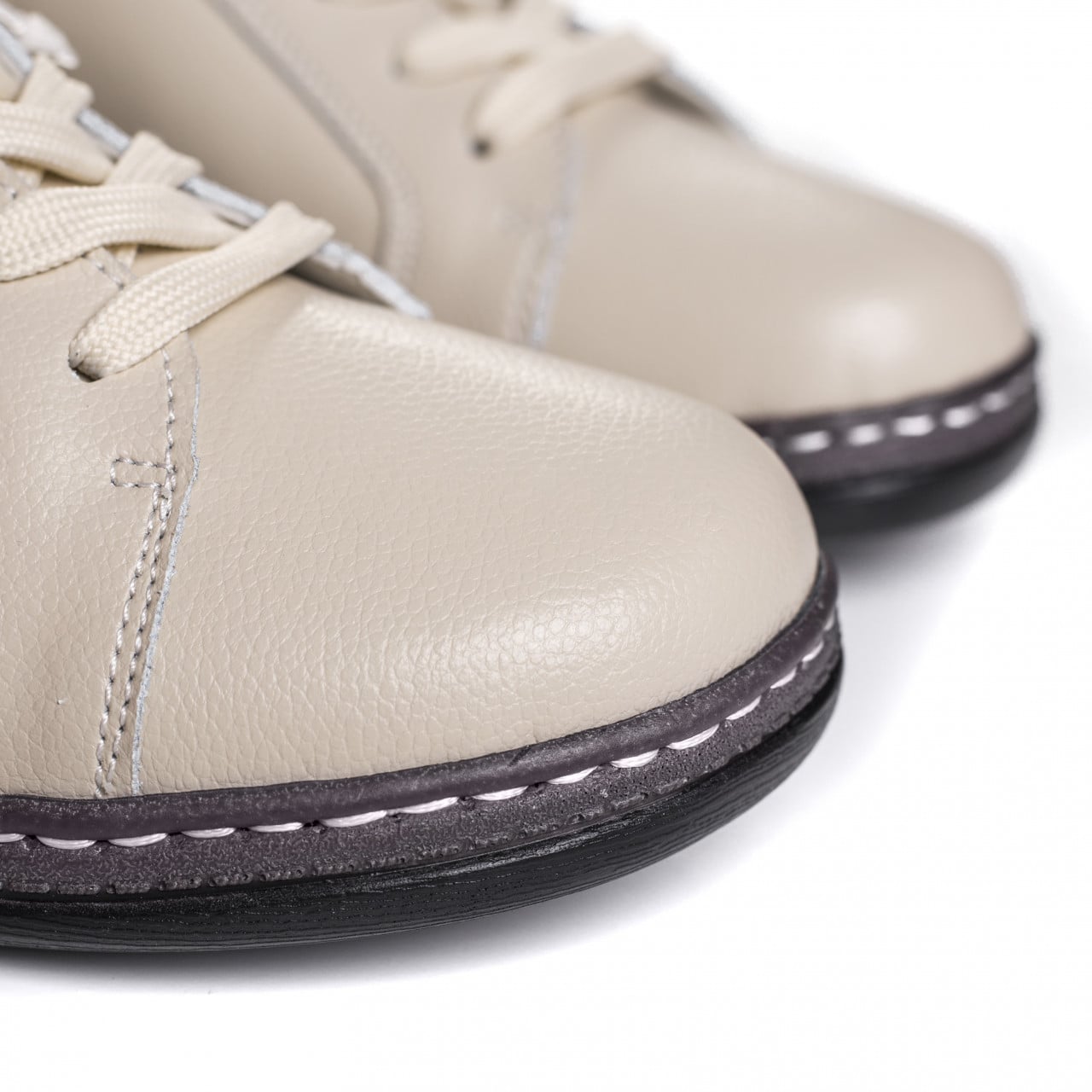 Pantofi dama casual bej din piele naturala bety - poza 4