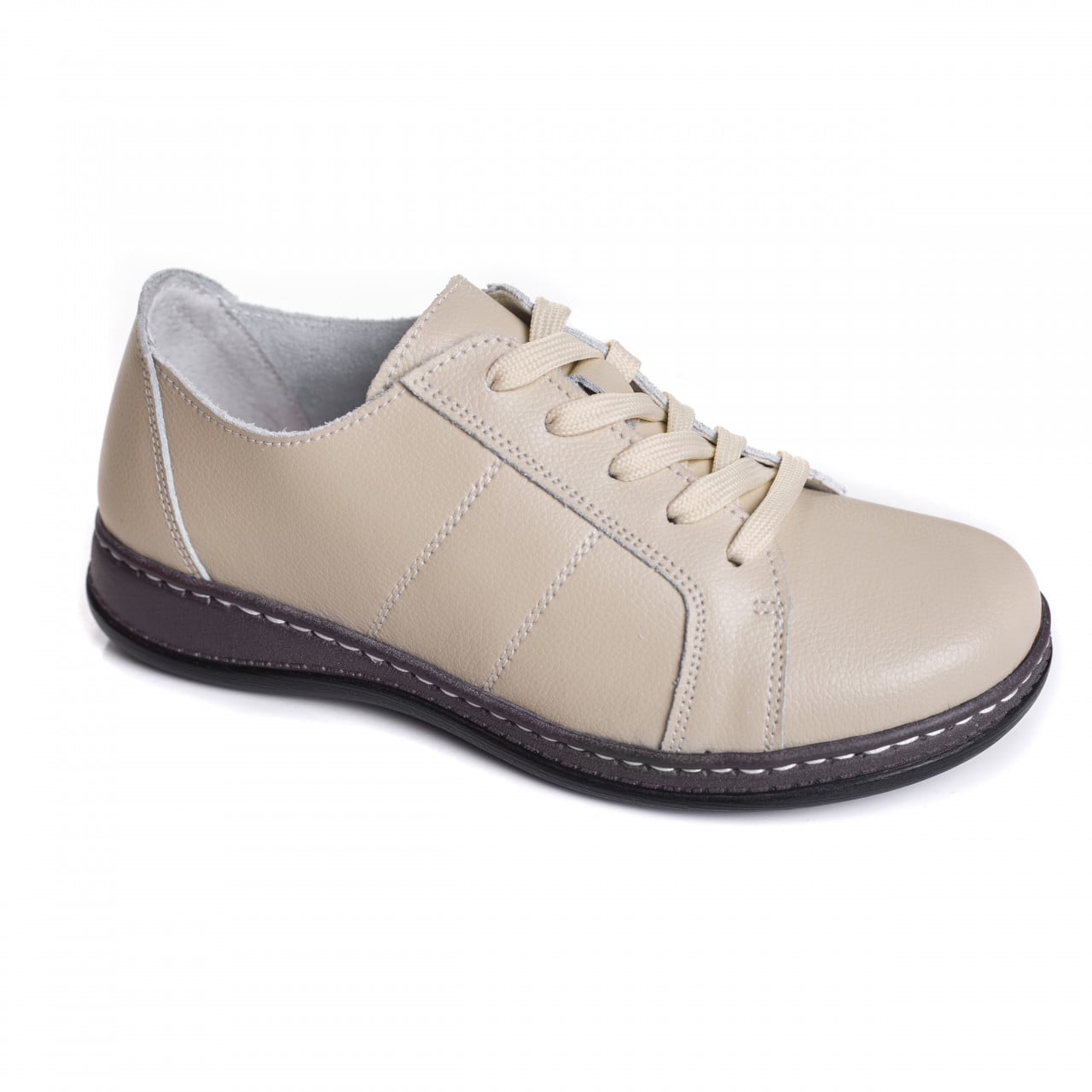 Pantofi dama casual bej din piele naturala bety - poza 5