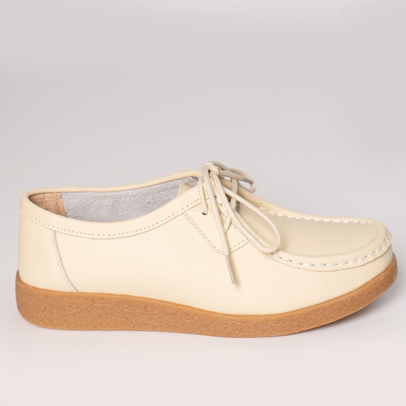 Pantofi dama casual bej piele naturala lucy - poza 4