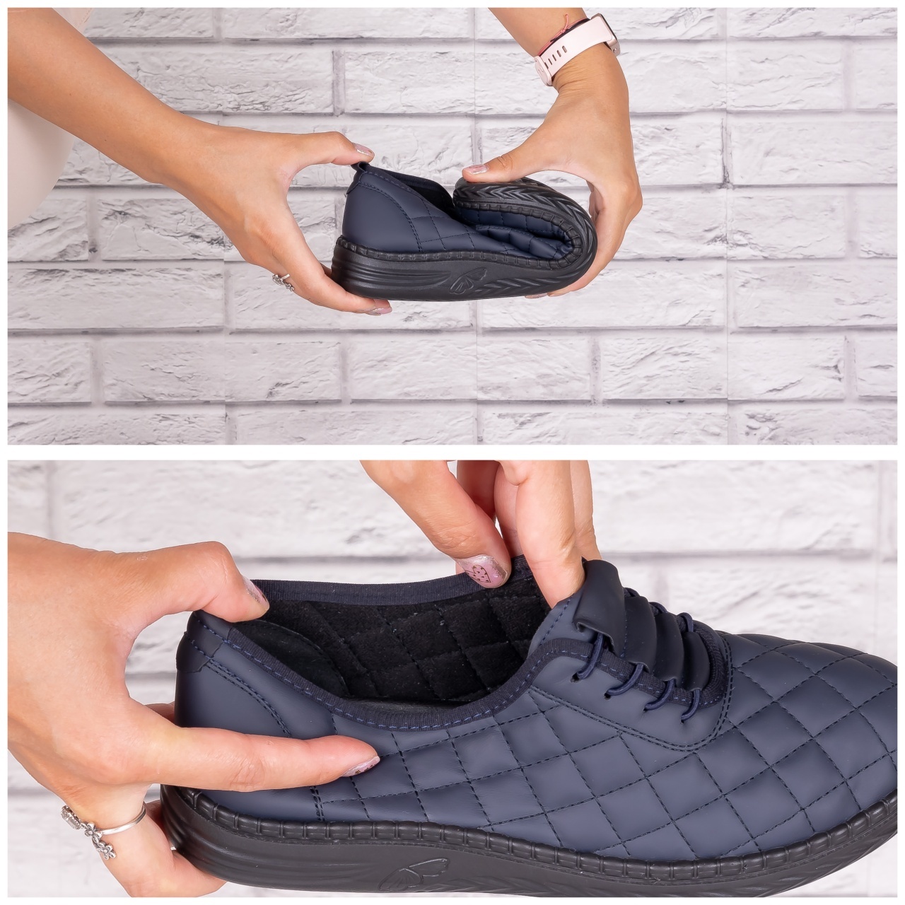 Pantofi dama casual Bleumarin din Piele Ecologica Arasel - poza 3