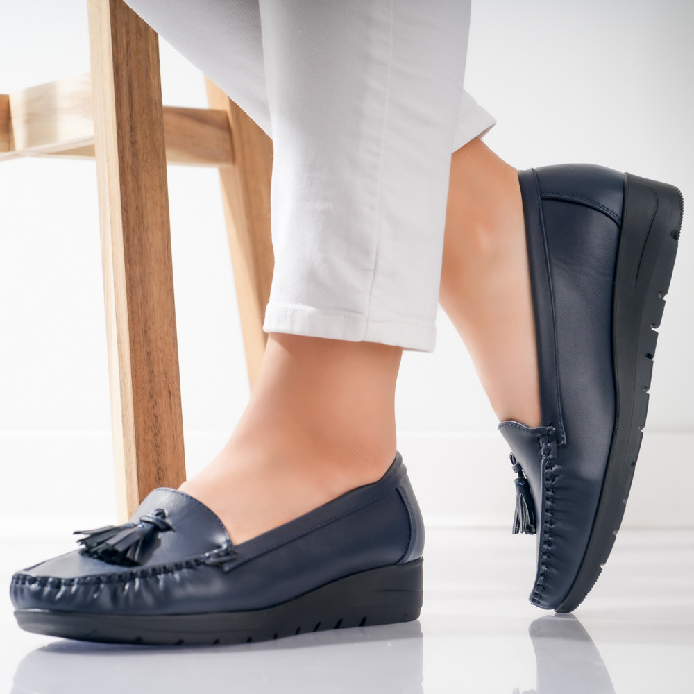 Pantofi dama casual Bleumarin din Piele Ecologica Casane - poza 2