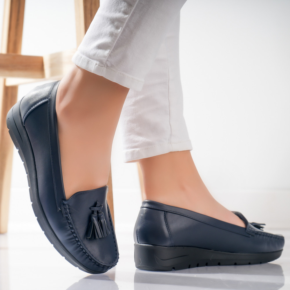 Pantofi dama casual Bleumarin din Piele Ecologica Casane - poza 3