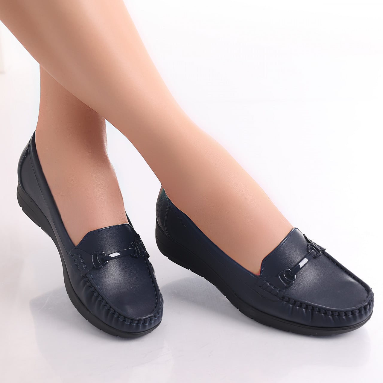 Pantofi dama casual Bleumarin din Piele Ecologica Enasa - poza 2