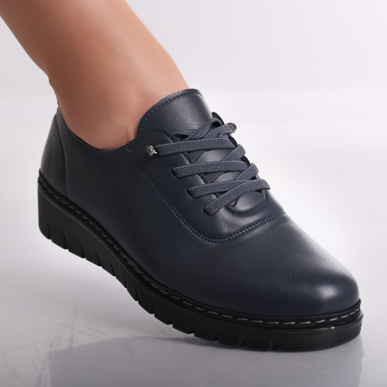 Pantofi dama casual Bleumarin din Piele Ecologica Idania - poza 1