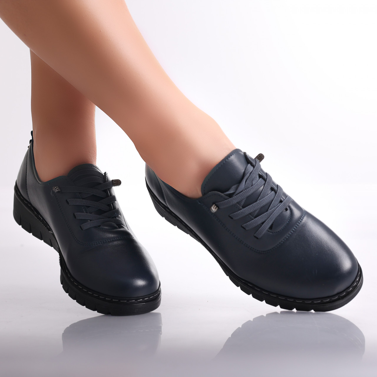 Pantofi dama casual Bleumarin din Piele Ecologica Idania - poza 2