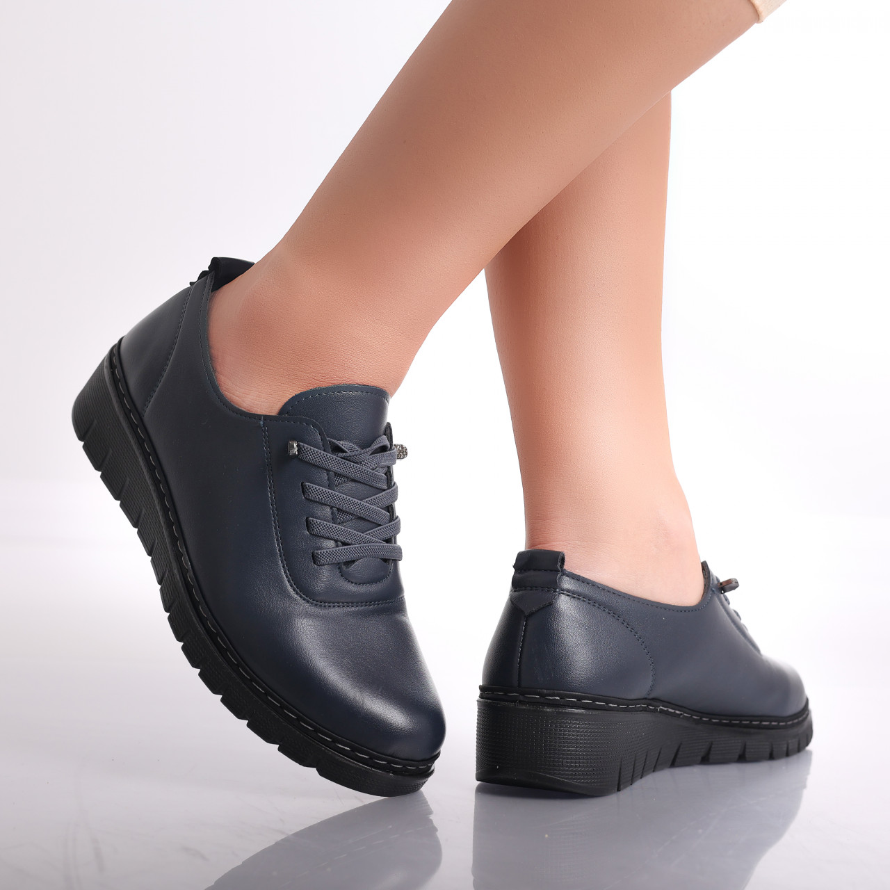Pantofi dama casual Bleumarin din Piele Ecologica Idania - poza 3