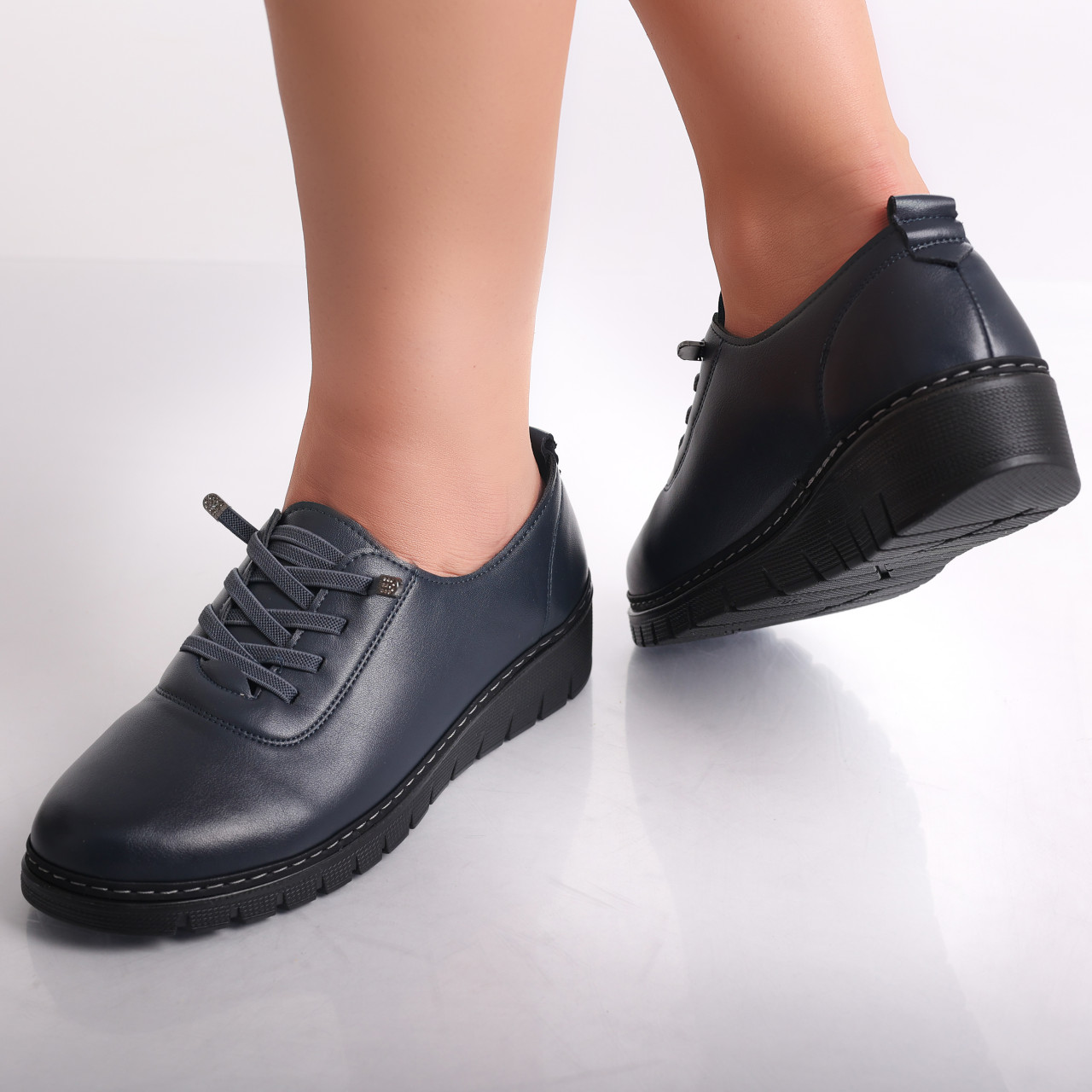 Pantofi dama casual Bleumarin din Piele Ecologica Idania - poza 4