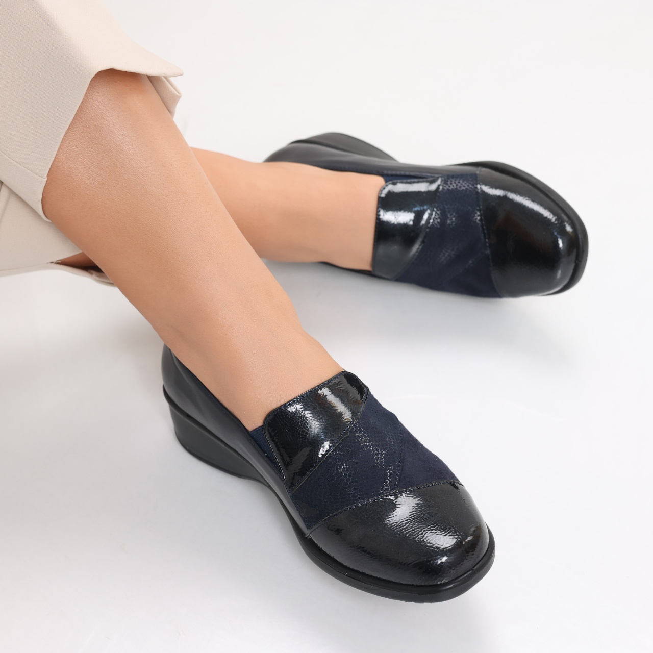 Pantofi dama casual bleumarin din piele ecologica Jess - poza 5