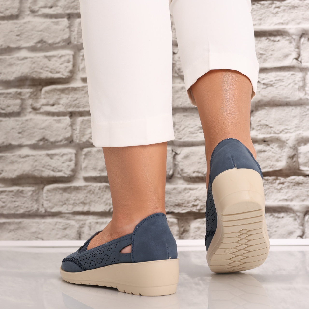Pantofi dama casual Bleumarin din Piele Ecologica Lasina - poza 4