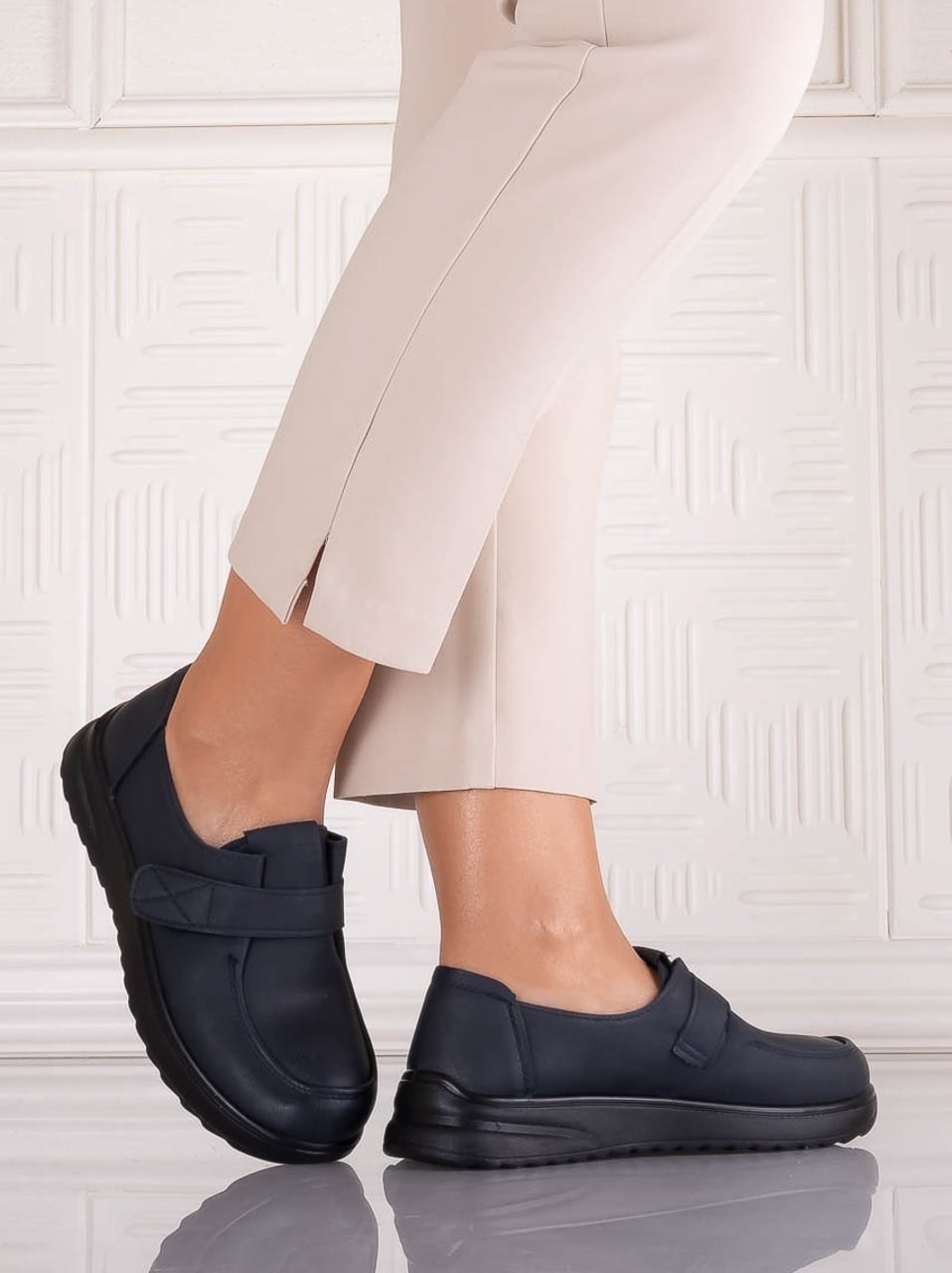 Pantofi dama Casual Bleumarin din Piele Ecologica Nedira - poza 1