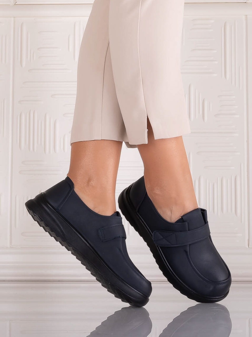 Pantofi dama Casual Bleumarin din Piele Ecologica Nedira - poza 2