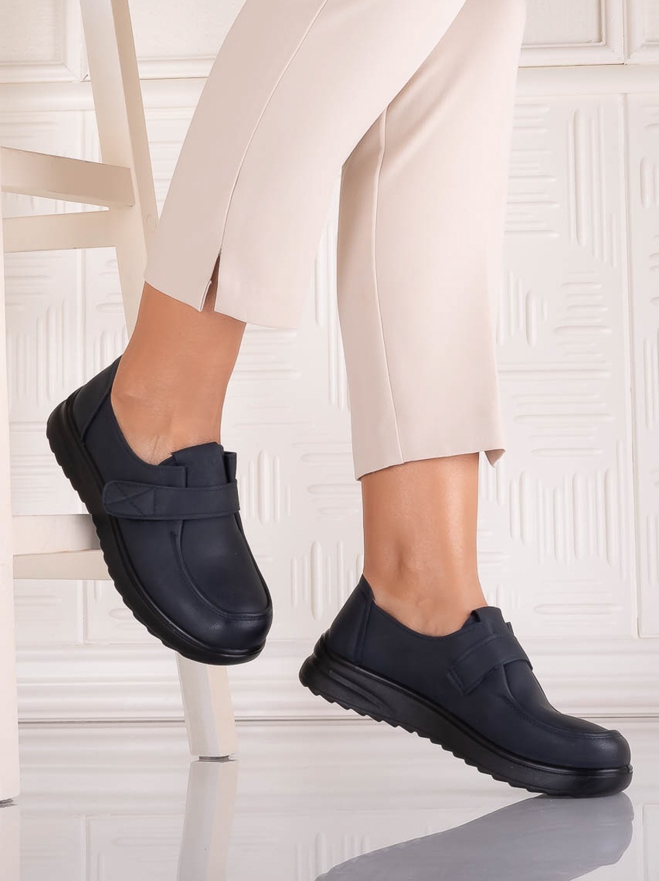 Pantofi dama Casual Bleumarin din Piele Ecologica Nedira - poza 4