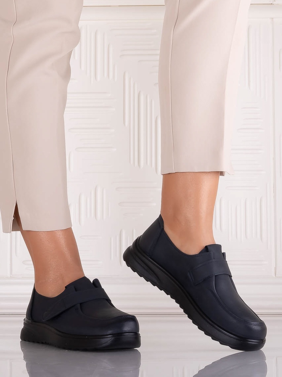 Pantofi dama Casual Bleumarin din Piele Ecologica Nedira - poza 5